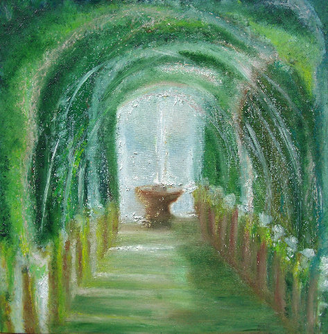 Wunschbrunnen l auf Leinw. 100x100cm