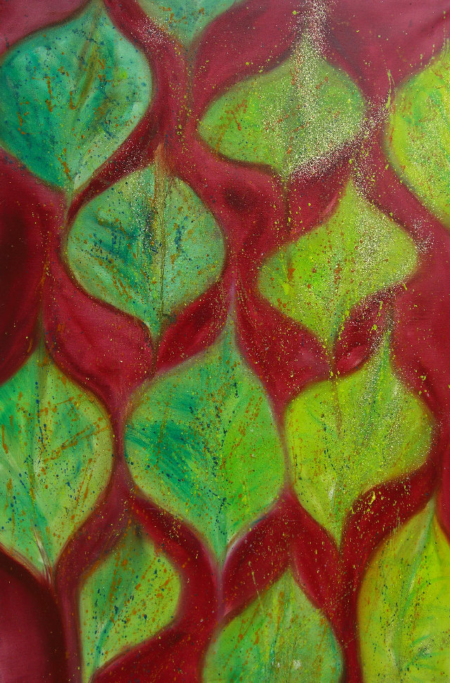 Bltterspiel l auf Leinw. 80x120cm