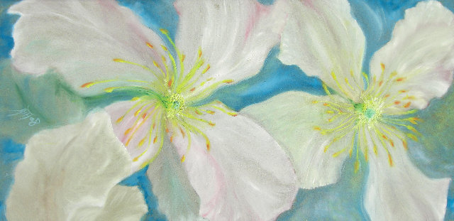 Clematis l auf Holz 100x200cm verkauft