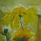 Flower-power l auf Holz 120x140cm