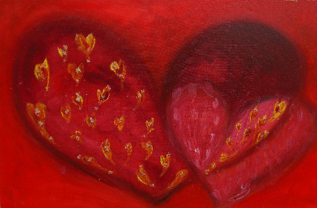 Herzblten l auf Leinw. 40x70cm verkauft